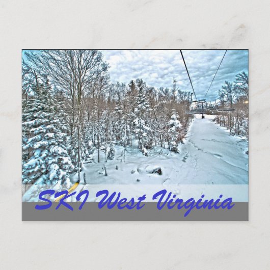 SKI WEST VIRGINIA POSTKARTE (Vorderseite)