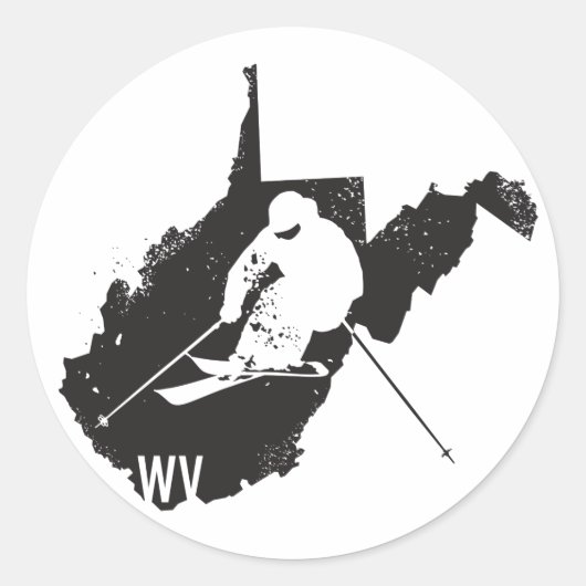 Ski West Virginia Runder Aufkleber (Vorderseite)