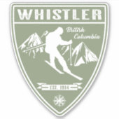 Ski Whistler British Columbia Aufkleber (Vorderseite)