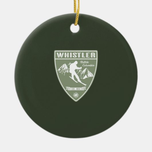 Ski Whistler British Columbia Keramik Ornament (Vorne)