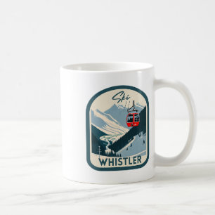 Ski Whistler Retro Vintage Stil Whistler Skifahren Kaffeetasse
