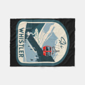 Ski Whistler Retro Vintage Style Whistler Skiing Fleecedecke (Vorderseite (Horizontal))