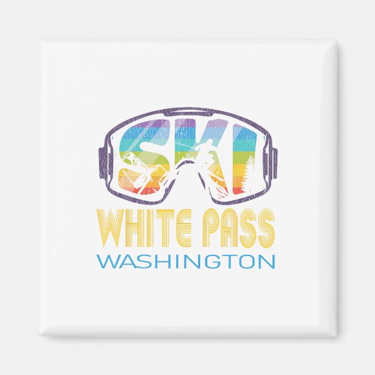 Ski White P Washington Skiurlaub  Magnet (Vorne)