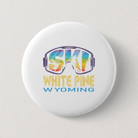 Ski White Pine Wyoming Skiferien Button (Vorderseite)