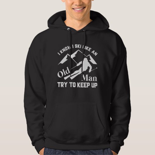 Ski wie ein alter Mann Hoodie (Vorderseite)