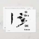 Ski wie ein Mädchen Postkarte (Vorne/Hinten)