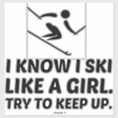 Ski wie ein Power behalte Aufkleber (Blatt)