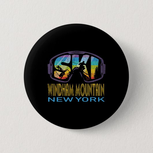 Ski Windham Mountain New York Skiing Vacation Button (Vorderseite)