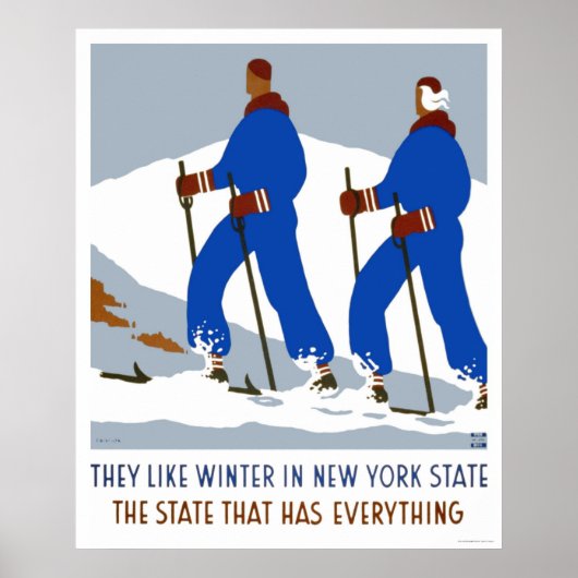 Ski Winter New York 1938 WPA Poster (Vorne)