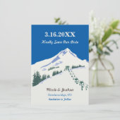 Ski Winter Scene Save the Date Karte (Stehend Vorderseite)