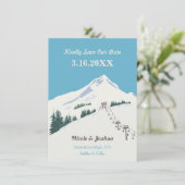 Ski Winter Scene Save the Date Karte (Stehend Vorderseite)