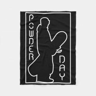Ski Winter Snow Powdertage-Logo für Snowboard Ski Fleecedecke