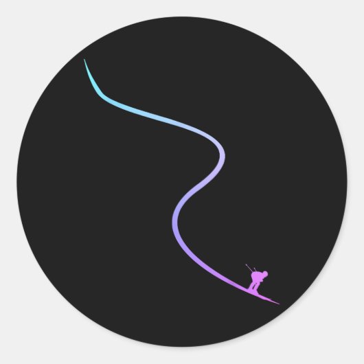 Ski Winter Sports Skiing Skier Runder Aufkleber (Vorderseite)