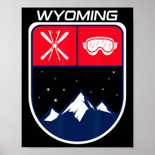 Ski Wyoming Berg Skifahren Trail Skifahrer Brille Poster