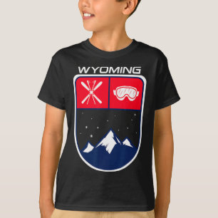 Ski Wyoming Berg Skifahren Trail Skifahrer Brille T-Shirt