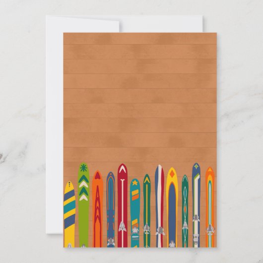 Ski Ya Later Any Decade Retro Skiing Birthday Einladung (Rückseite)