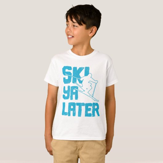 Ski Ya Later - Skifahrer Lustiges Geschenk T-Shirt (Vorne ganz)