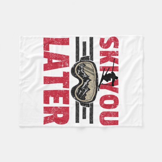 Ski You Later Funny Skier Cool Snowboarder Mountai Fleecedecke (Vorderseite (Horizontal))