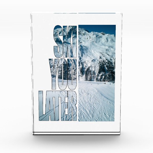 Ski You Later Funny Skiing Winter Sports Gift  Fotoblock (Vorderseite)