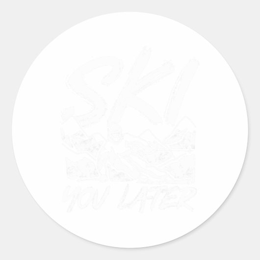 Ski You Later Runder Aufkleber (Vorderseite)