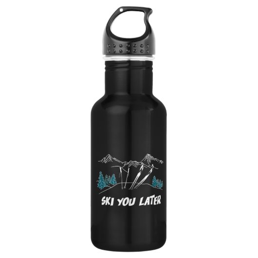 Ski you Spater Mountains Wintersport Edelstahlflasche (Vorderseite)