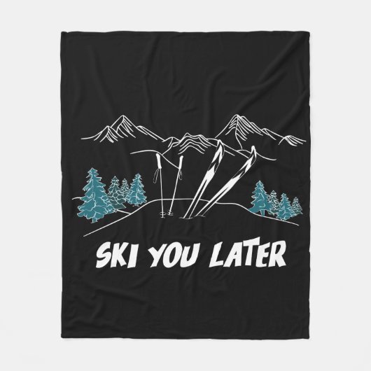 Ski you Spater Mountains Wintersport Fleecedecke (Vorderseite)