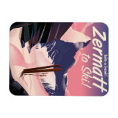 Ski Zermatt Retrourlaub Poster Magnet (Horizontal)