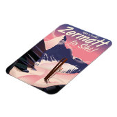 Ski Zermatt Retrourlaub Poster Magnet (Linke Seite)