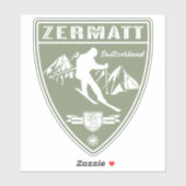 Ski Zermatt Schweiz Aufkleber (Blatt)