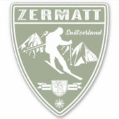 Ski Zermatt Schweiz Aufkleber (Vorderseite)