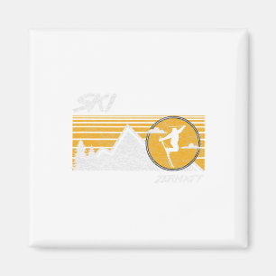 Ski Zermatt Schweiz Retro-Skiing-T-Shirt Magnet