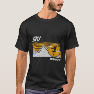Ski Zermatt Schweiz Retro-Skiing-T-Shirt T-Shirt