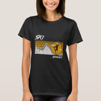 Ski Zermatt Schweiz Retro-Skiing-T-Shirt T-Shirt