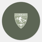 Ski Zermatt Schweiz Runder Aufkleber (Vorderseite)