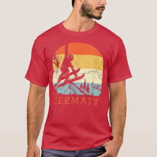 Ski Zermatt, Schweiz Vintage Retro Skifahren T-Shirt