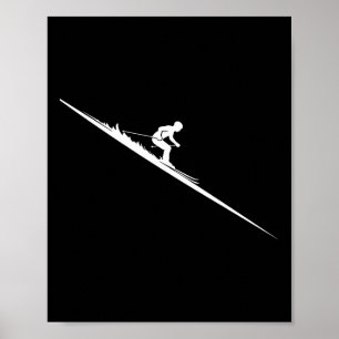 Skiabfahrt Freestyle Skifahrer Extrem Winter Spaß Poster