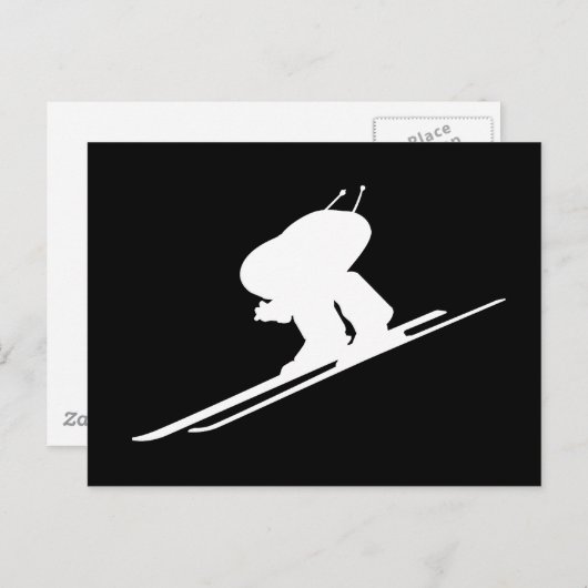 Skiabfahrt Postkarte (Vorne/Hinten)