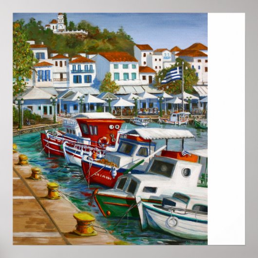 Skiathos Alter Hafen Poster (Vorne)