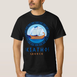 Skiathos, Griechenland, griechisches Schiffsdesign T-Shirt