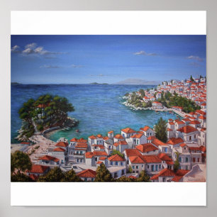 Skiathos Hafen 1 (hell) Poster
