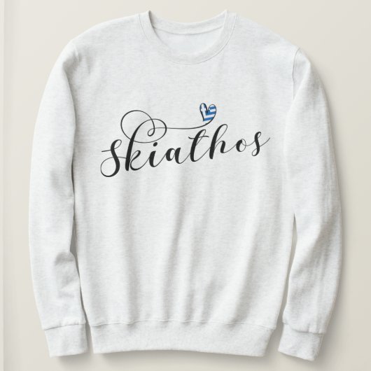 Skiathos Herzdesign mit griechischer Flagge Sweatshirt (Design vorne)