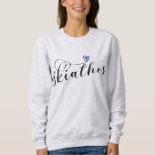 Skiathos Herzdesign mit griechischer Flagge Sweatshirt (Vorderseite)