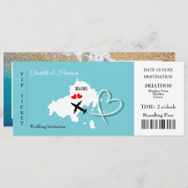 Skiathos Wedding Destination Ticket Boarding Pass Einladung
