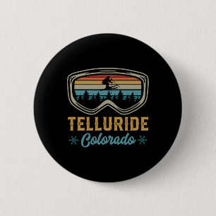 Skiausflug nach Telluride Colorado 70er Jahre Stil Button