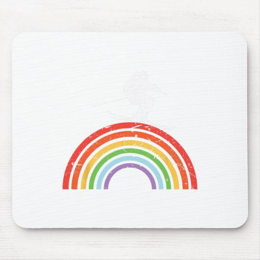 Skiausflug Skifahren Regenbogen Mousepad (Vorne)