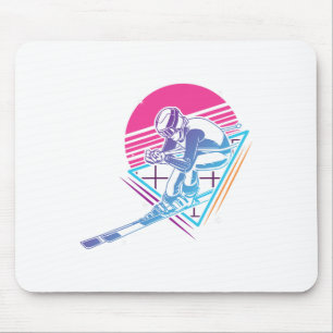 Skiausflug Skifahren Retro Vintage 80er 90er Mousepad