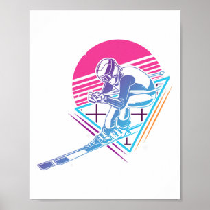 Skiausflug Skifahren Retro Vintage 80er 90er Poster