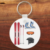 Skiausrüstung Schlüsselanhänger (Vorderseite)