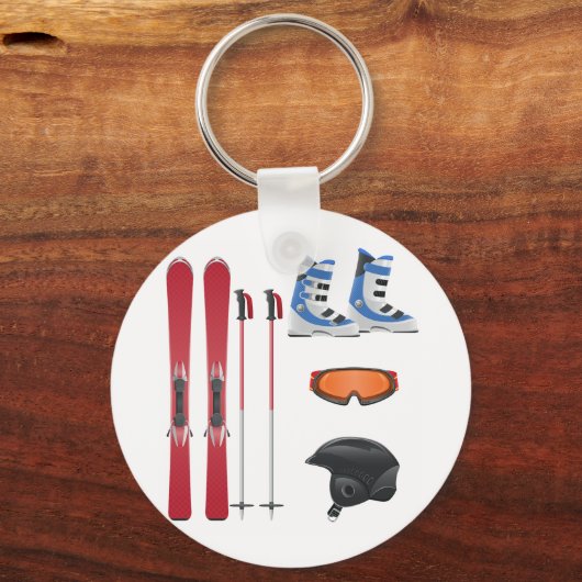 Skiausrüstung Schlüsselanhänger (Vorderseite)
