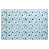 Skiausrüstung Skier Stiefel und Stöcke Muster Stoff (Fat Quarter (45,7 x 55,9 cm))